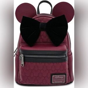 Disney Loungefly Minnie Mouse Quilted Mini Backpack GUC (Gently Used)